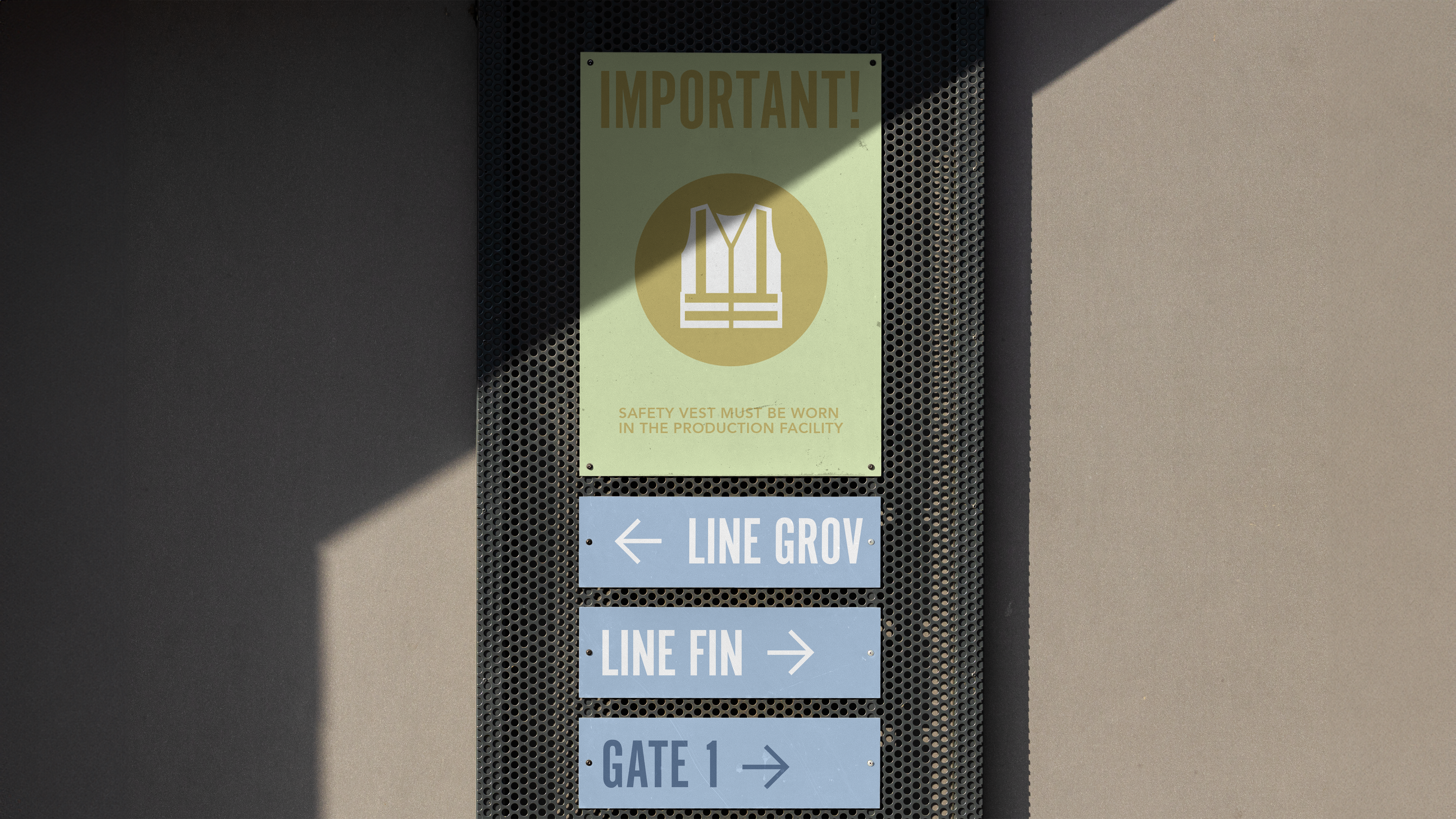 factory direction signs mockup